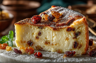 Готовлю итальянский завтрак: творожный пирог с изюмом и цедрой. Нежный, плотный, ароматный. На второй день станет только вкуснее