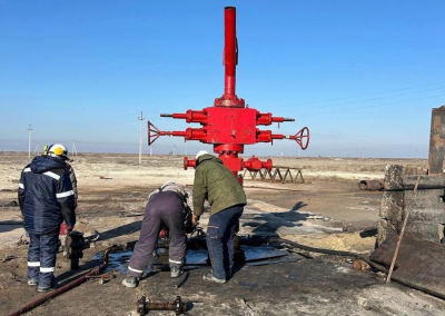 Потушен пожар на скважине месторождения Западная Прорва