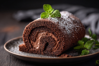 Постный шоколадный рулет: без яиц и молока, а такой вкусный! Простой рецепт