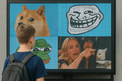 Школьник в Костанае взломал уличный LED-экран и транслировал на нём мемы